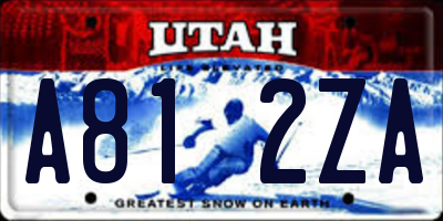 UT license plate A812ZA