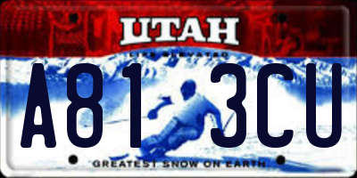 UT license plate A813CU