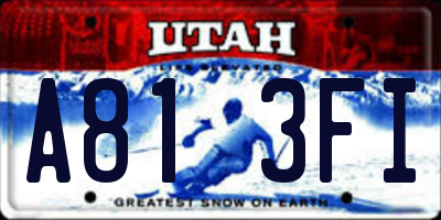 UT license plate A813FI