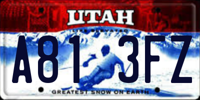 UT license plate A813FZ