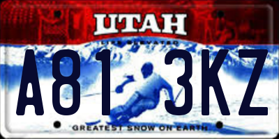 UT license plate A813KZ
