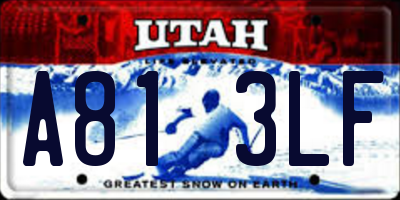 UT license plate A813LF