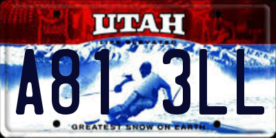 UT license plate A813LL
