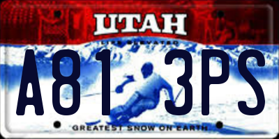 UT license plate A813PS