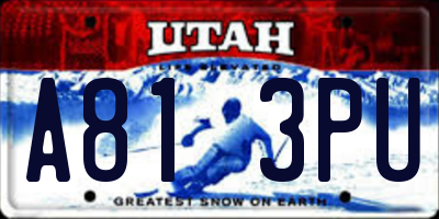 UT license plate A813PU