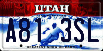 UT license plate A813SL