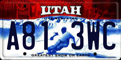 UT license plate A813WC