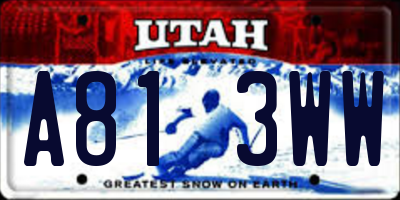 UT license plate A813WW