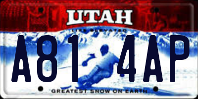 UT license plate A814AP