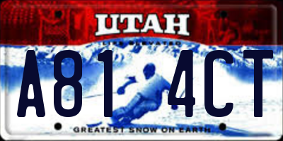 UT license plate A814CT