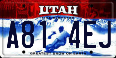 UT license plate A814EJ