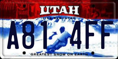 UT license plate A814FF