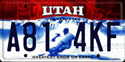 UT license plate A814KF
