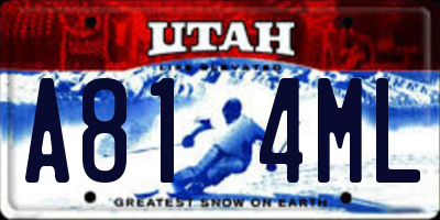 UT license plate A814ML