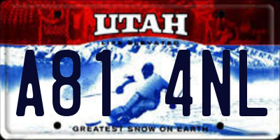 UT license plate A814NL