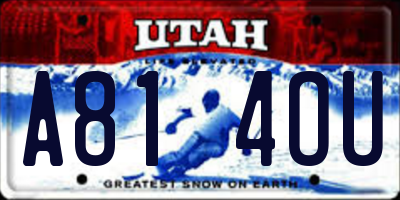 UT license plate A814OU