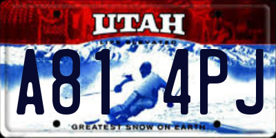 UT license plate A814PJ