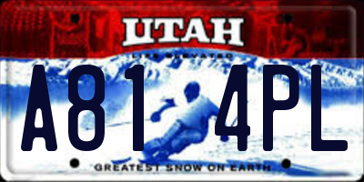 UT license plate A814PL