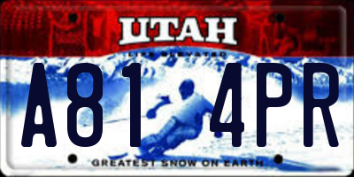UT license plate A814PR