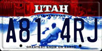 UT license plate A814RJ