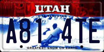 UT license plate A814TE