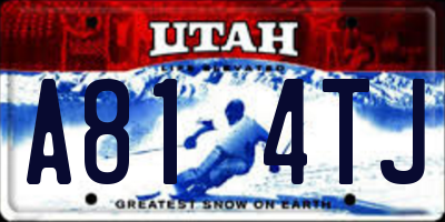 UT license plate A814TJ