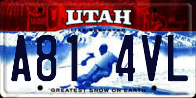 UT license plate A814VL