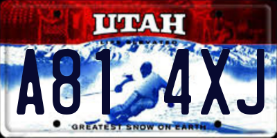 UT license plate A814XJ