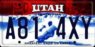 UT license plate A814XY