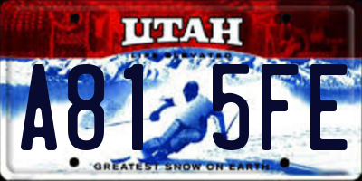 UT license plate A815FE