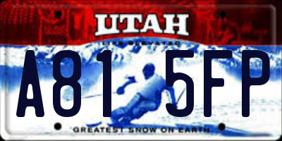 UT license plate A815FP