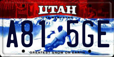 UT license plate A815GE