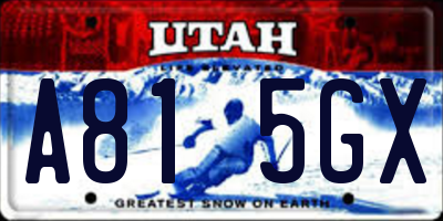 UT license plate A815GX