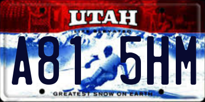 UT license plate A815HM