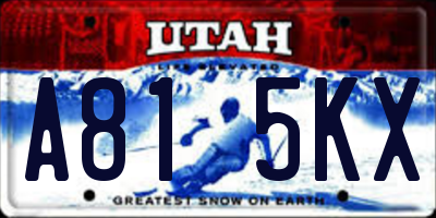 UT license plate A815KX