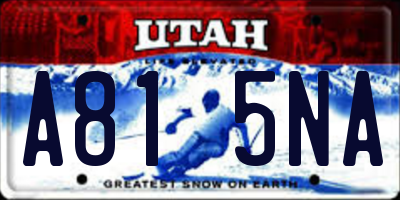 UT license plate A815NA