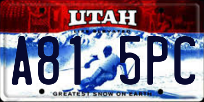 UT license plate A815PC