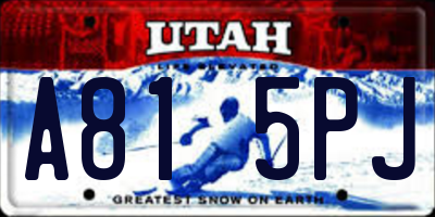 UT license plate A815PJ