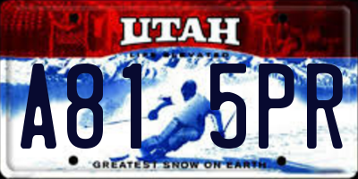 UT license plate A815PR