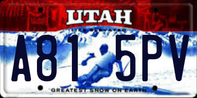 UT license plate A815PV