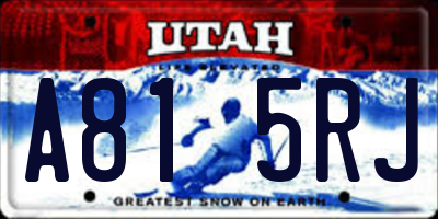 UT license plate A815RJ
