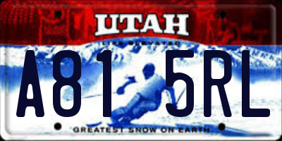 UT license plate A815RL