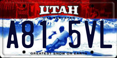 UT license plate A815VL