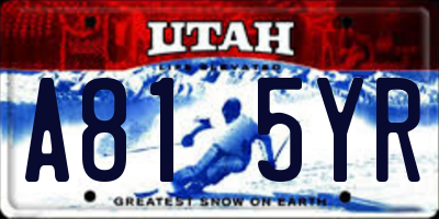 UT license plate A815YR