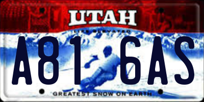 UT license plate A816AS