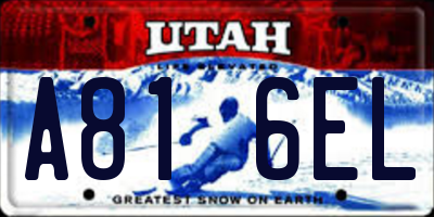 UT license plate A816EL