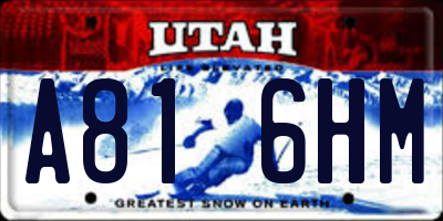 UT license plate A816HM