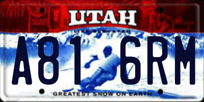 UT license plate A816RM