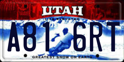 UT license plate A816RT