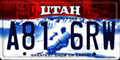 UT license plate A816RW